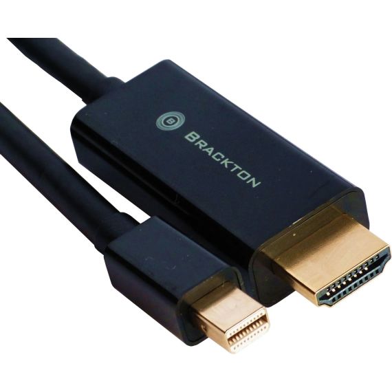 CABLE MINIDP-HDMI - 2.0M - BRACKTON MDP-HDE-0200.B, 2.0 M, MINI DISPLAYPORT TO HDMI, DIGITAL INTERFACE CABLE, BULK PACKING