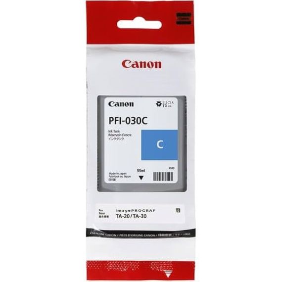 INK CARTRIDGE CANON PFI-030 CYAN, BLACK, 55ML FOR TM240,TM340.