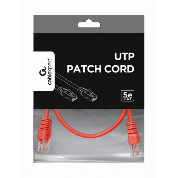 UTP CAT.5E PATCH CORD, 0.5M, RED