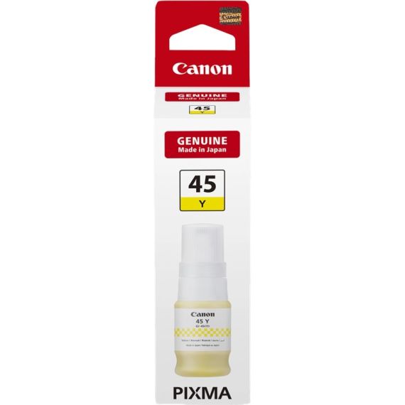 INK BOTTLE CANON GI-45Y, YELLOW (6287C001), 40ML FOR CANON MAXIFY GX1040, MAXIFY GX2040, 3000 P. (ECO 4500 P.)