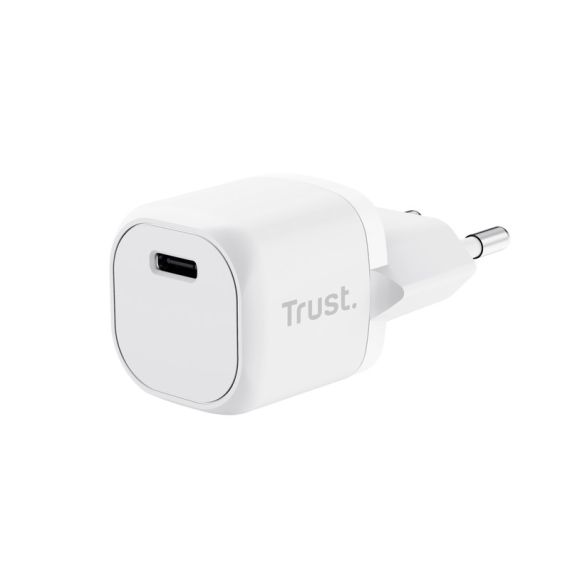 TRUST MAXO ULTRA-SMALL 20W USB-C WALL CHARGER WITH PD, USB PD 3.0 + PPS, WHITE