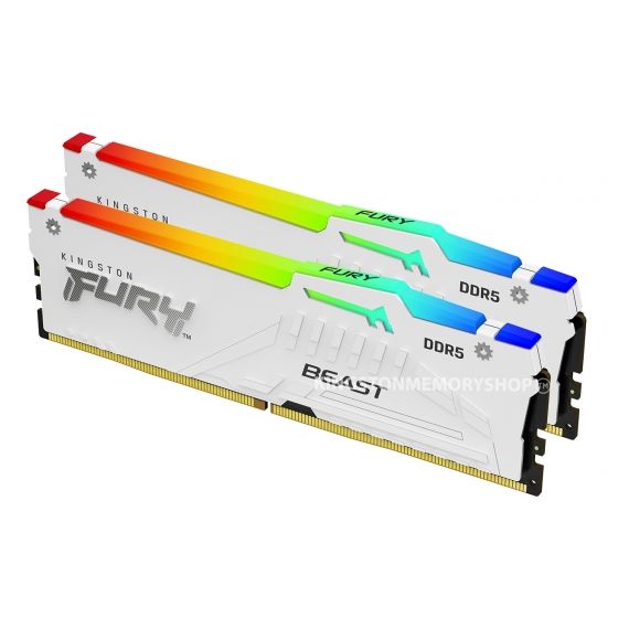 ОПРЕАТИВНАЯ ПАМЯТЬ KINGSTON FURY BEAST WHITE RGB EXPO DDR5 6400MHZ 64GB (KIT OF 2*32GB)