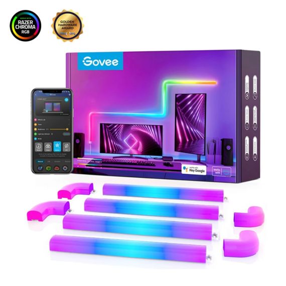 НАСТЕННЫЙ СВЕТИЛЬНИК (6+1) GOVEE GLIDE RGBIC / WI-FI + BT / MULTICOLOR