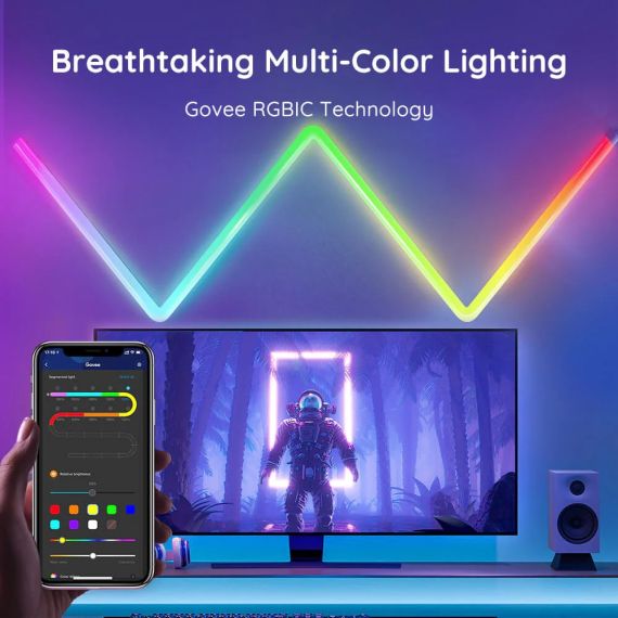 НАСТЕННЫЙ СВЕТИЛЬНИК (6+1) GOVEE GLIDE RGBIC / WI-FI + BT / MULTICOLOR