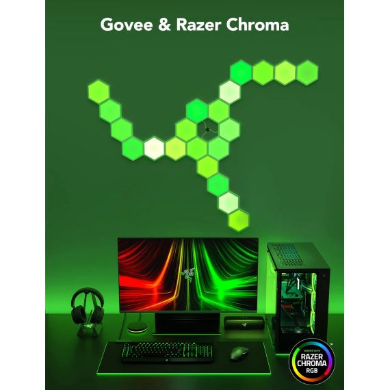 ШЕСТИУГОЛЬНЫЕ СВЕТОВЫЕ ПАНЕЛИ GOVEE GLIDE HEXA LIGHT PANELS / 10 PACK / WI-FI + BT / MULTICOLOR