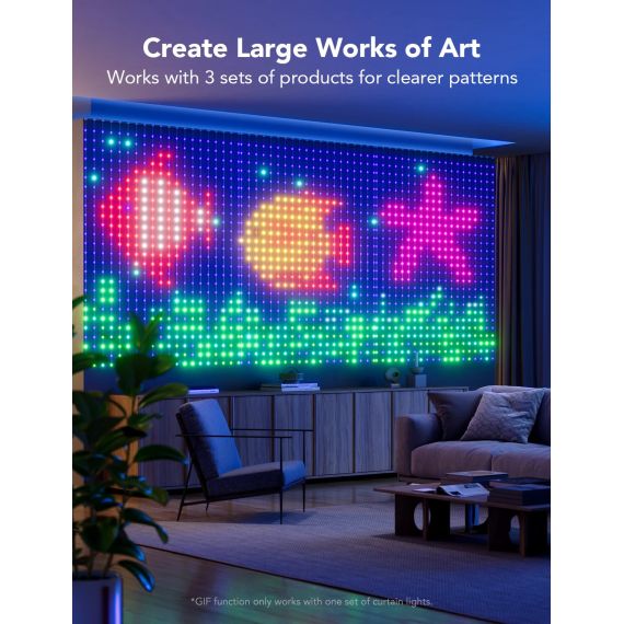 НАРУЖНЫЕ ЗАНАВЕСОЧНЫЕ СВЕТИЛЬНИКИ GOVEE RGBIC CURTAIN LIGHTS 1.5*2M