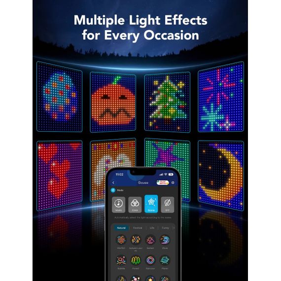 НАРУЖНЫЕ ЗАНАВЕСОЧНЫЕ СВЕТИЛЬНИКИ GOVEE RGBIC CURTAIN LIGHTS 1.5*2M