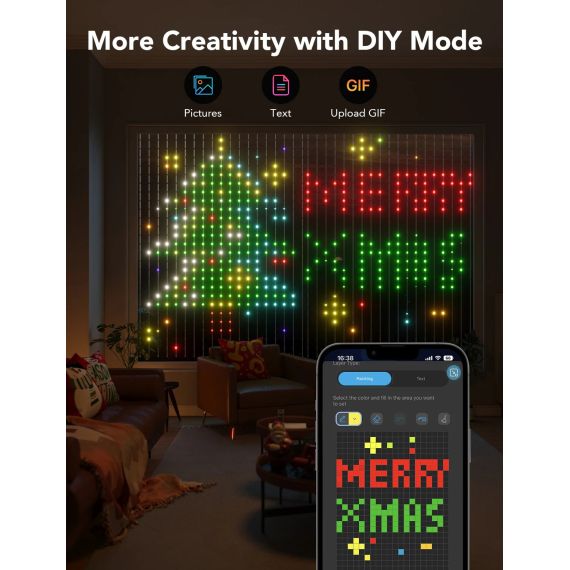 НАРУЖНЫЕ ЗАНАВЕСОЧНЫЕ СВЕТИЛЬНИКИ GOVEE RGBIC CURTAIN LIGHTS 1.5*2M