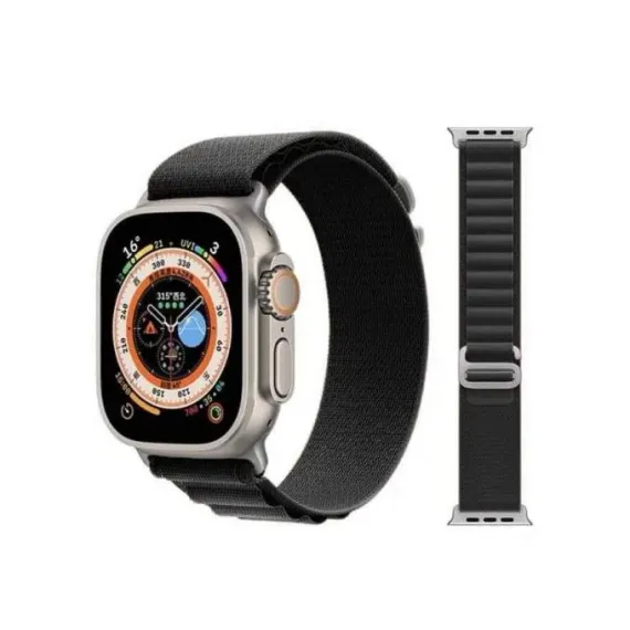 STRAP FOR APPLE WATCH SERIES ALL NYLON BLACK SIZE 44/45/49