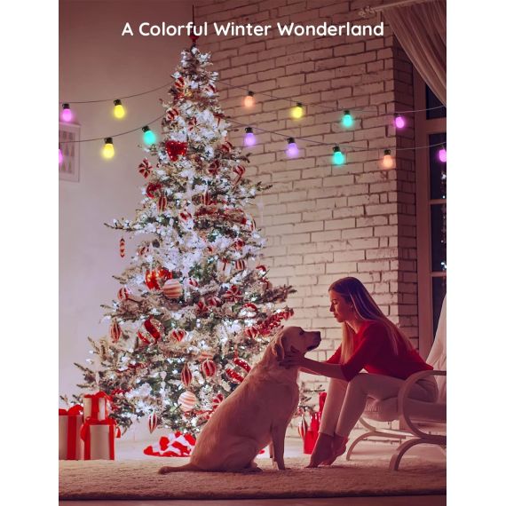 НАРУЖНЯЯ СВЕТОДИОДНАЯ ЛЕНТА GOVEE RGBIC SMART OUTDOOR STRING LIGHTS 15M, 15 LIGHT BULBS