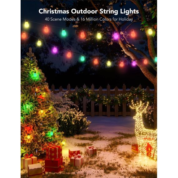 НАРУЖНЯЯ СВЕТОДИОДНАЯ ЛЕНТА GOVEE RGBIC SMART OUTDOOR STRING LIGHTS 15M, 15 LIGHT BULBS