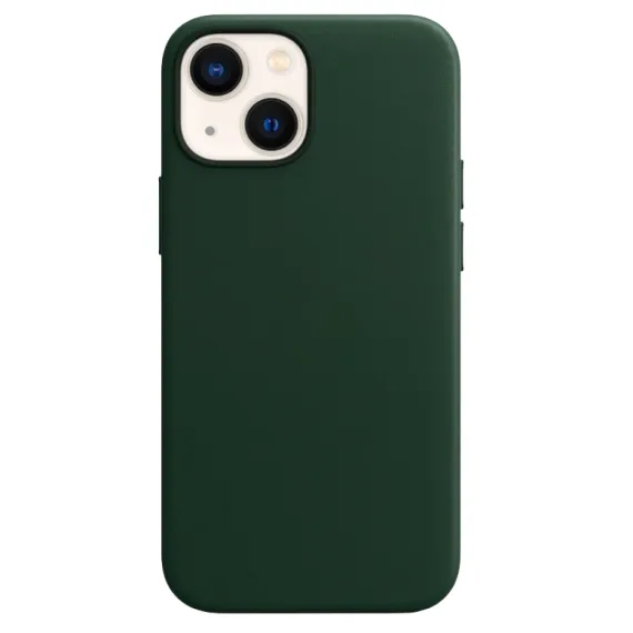 LEATHER CASE MAGSAFE DARK GREEN FOR IPHONE 13 SERIES