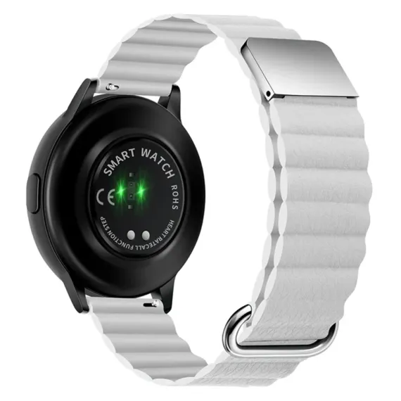 РЕМЕШОК КОЖАНЫЙ С МАГСЭЙФОМ XIAOMI AMAZFIT 22MM WHITE
