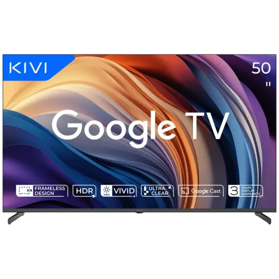 50" LED SMART ТЕЛЕВИЗОР KIVI 50U710QB, 3840X2160 4K UHD, GOOGLE TV, ЧЁРНЫЙ
