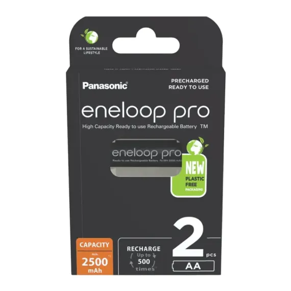 БАТАРЕЙКИ PANASONIC BK-3HCDE/2CP, AA, 2500МА·Ч, 2 ШТ.