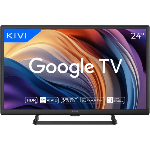24" LED SMART ТЕЛЕВИЗОР KIVI 24H710QB, 1366X768 HD, GOOGLE TV, ЧЁРНЫЙ