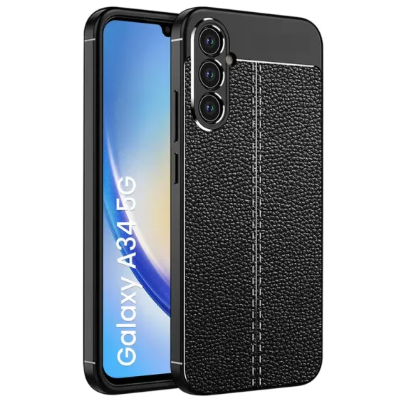 ЧЕХОЛ XCOVER SAMSUNG GALAXY A34 - LEATHER, ЧЁРНЫЙ