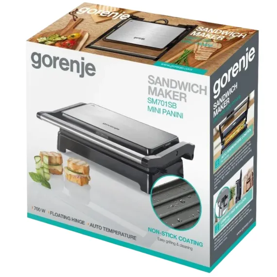 СЭНДВИЧНИЦА GORENJE SM701SB, СЕРЕБРИСТЫЙ