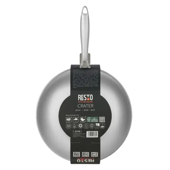 СКОВОРОДА WOK RESTO 95004, 28СМ, НЕРЖАВЕЮЩАЯ СТАЛЬ