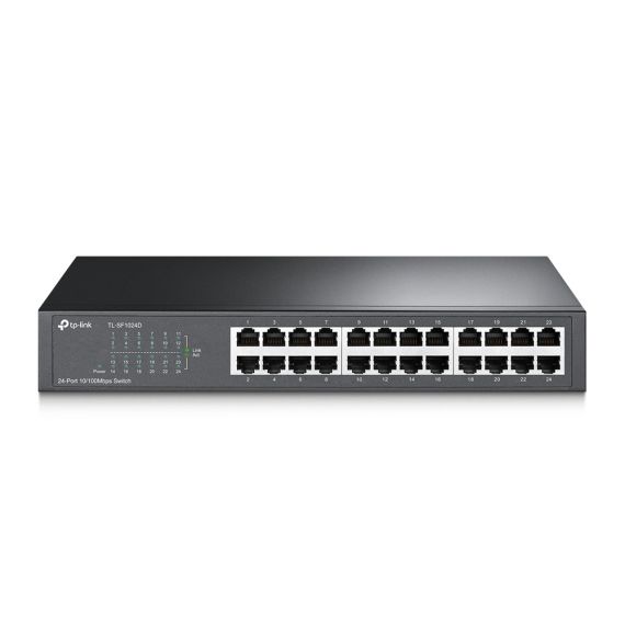 КОММУТАТОР TP-LINK TL-SF1024D / 24 PORT / 100MB / RJ45 / 1U 13-INCH RACK-MOUNTABLE STEEL CASE