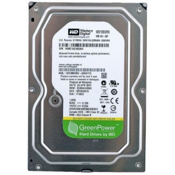 3.5" HDD 1.0TB  WESTERN DIGITAL WD10EURX  AV-GP(TM), INTELLIPOWER, 64MB, SATAIII, NP
