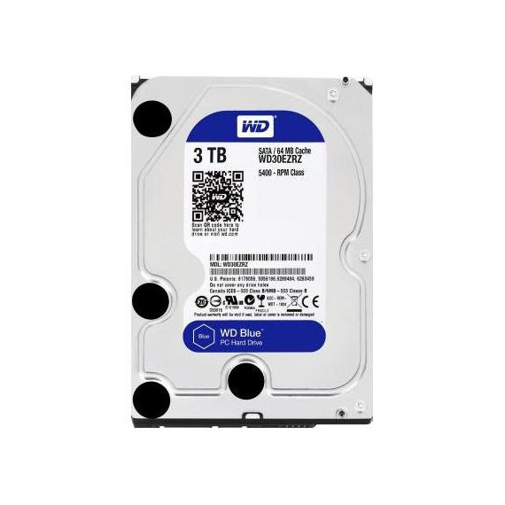 3.5" HDD 3.0TB  WESTERN DIGITAL WD30EZAZ CAVIAR(R) BLUE(TM), SMR DRIVE, 5400RPM, 64MB, SATAIII
