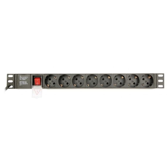 GEMBIRD EG-PDU-014, POWER DISTRIBUTION UNIT (PDU), 8 SCHUKO SOCKETS, 1U, 16A, 3 M CABLE