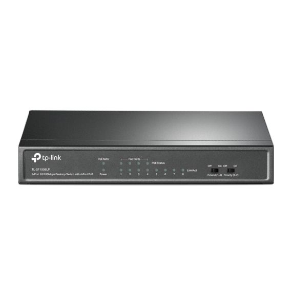 POE КОММУТАТОР TP-LINK TL-SF1008LP / 8 PORT / 100MB / RJ45 / STEEL CASE
