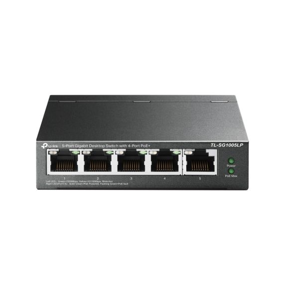 POE КОММУТАТОР TP-LINK TL-SG105LP / 5 PORT / GIGABIT / RJ45 / STEEL CASE