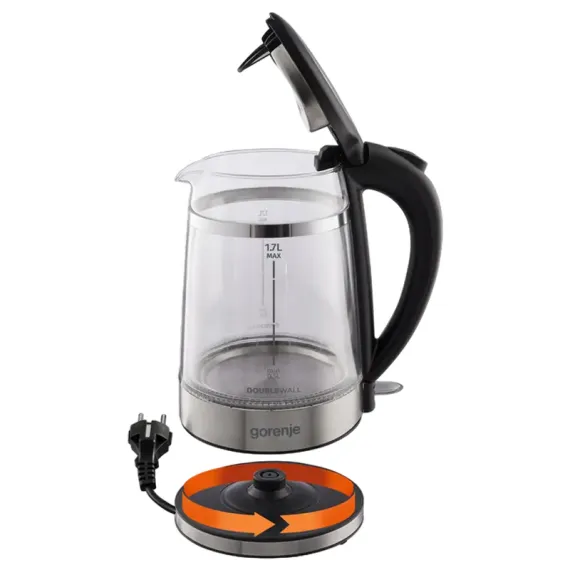 ЭЛЕКТРОЧАЙНИК GORENJE K17GDW, ЧЁРНЫЙ