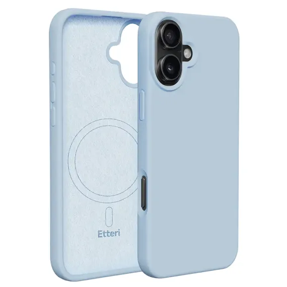 ЧЕХОЛ ETTERI SILICONE MAG CASE ДЛЯ IPHONE 16, ГОЛУБОЙ