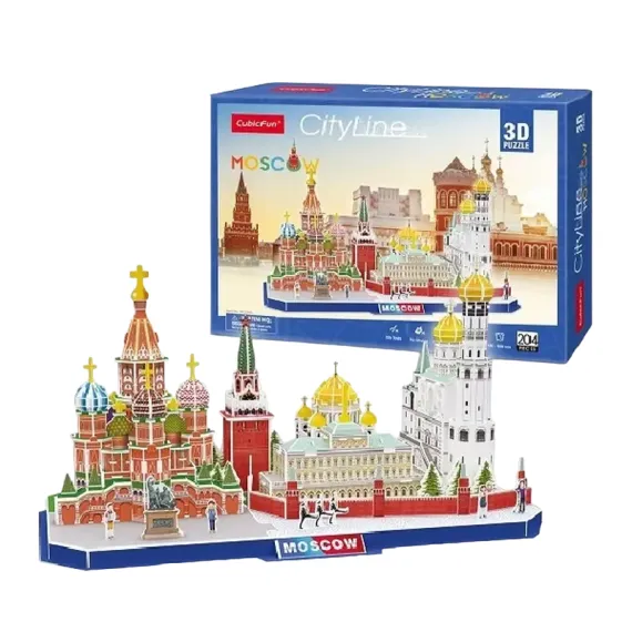 ПАЗЛ 3D CUBICFUN "ДОСТОПРИМЕЧАТЕЛЬНОСТИ МОСКВЫ", 6+