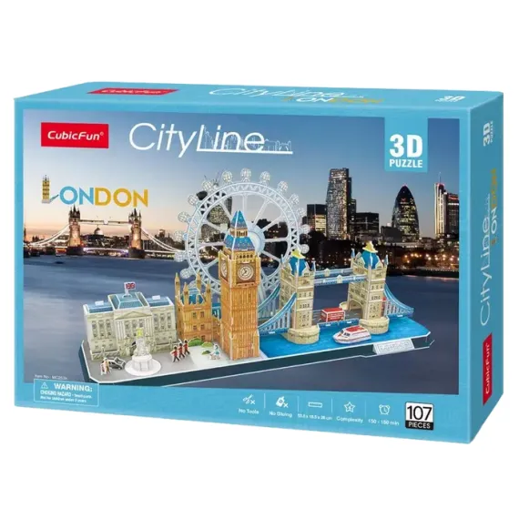 ПАЗЛ 3D CUBICFUN "ДОСТОПРИМЕЧАТЕЛЬНОСТИ ЛОНДОНА", 6+