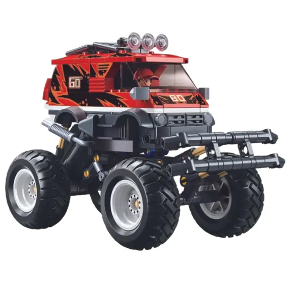 КОНСТРУКТОР SLUBAN B1158, 6 "MONSTER TRUCK", С ИНЕРЦИЕЙ, 6+, КРАСНЫЙ