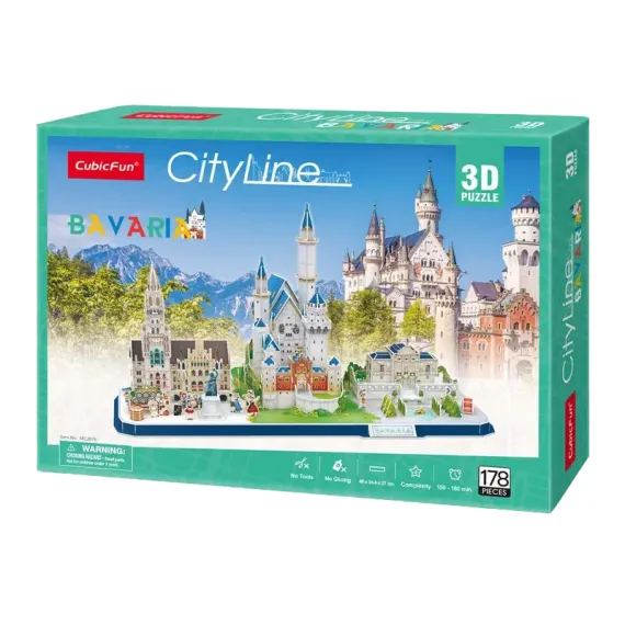 ПАЗЛ 3D CUBICFUN "ДОСТОПРИМЕЧАТЕЛЬНОСТИ БАВАРИИ", 6+