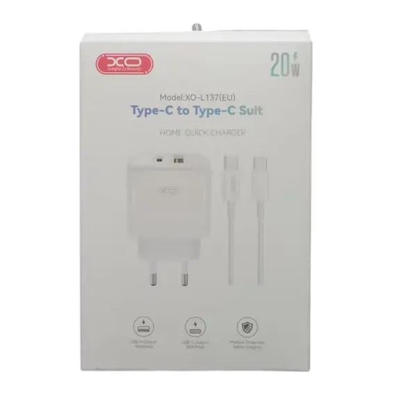 ЗАРЯДНОЕ УСТРОЙСТВО XO L137, 20ВТ, БЕЛЫЙ