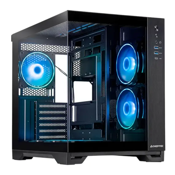 КОМПЬЮТЕРНЫЙ КОРПУС CHIEFTEC VISIO, MIDI-TOWER, БЕЗ БЛОКА ПИТАНИЯ, ЧЁРНЫЙ