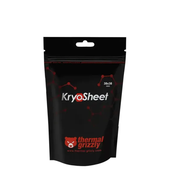 ТЕРМОПРОКЛАДКА THERMAL GRIZZLY KRYOSHEET, 38X38 ММ, АНТРАЦИТ