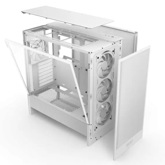 КОМПЬЮТЕРНЫЙ КОРПУС NZXT H5 FLOW RGB, MIDI-TOWER, БЕЗ БЛОКА ПИТАНИЯ, БЕЛЫЙ