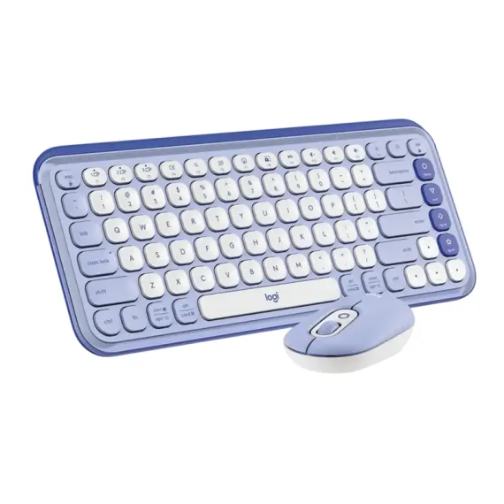 КЛАВИАТУРА И МЫШЬ LOGITECH POP ICON COMBO, БЕСПРОВОДНОЕ, LILIAC | WHITE