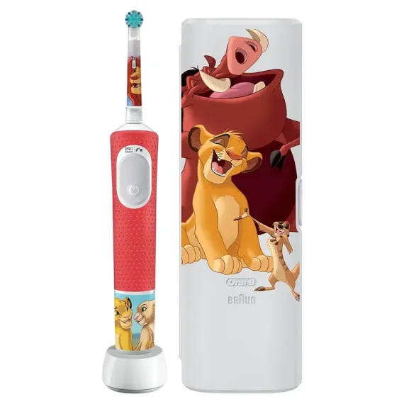 ЭЛЕКТРИЧЕСКАЯ ЗУБНАЯ ЩЕТКА BRAUN ORAL-B PRO KIDS LION KING SET, КРАСНЫЙ | ЧЕРНЫЙ