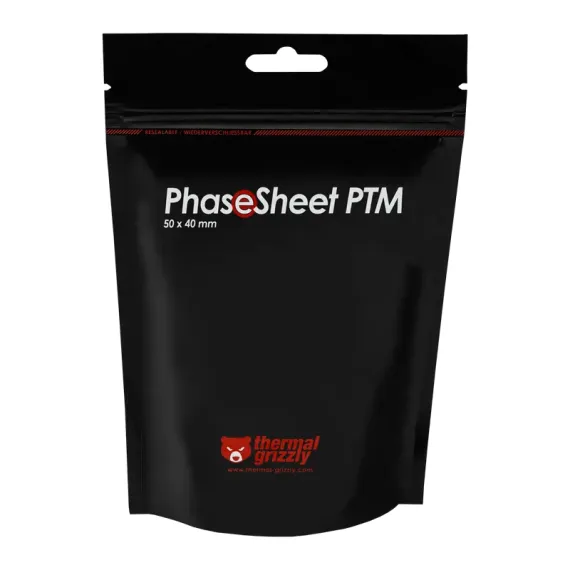 ТЕРМОПРОКЛАДКА THERMAL GRIZZLY PHASESHEET PTM, 50Х40ММ, СЕРЫЙ