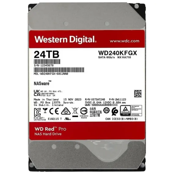 ЖЕСТКИЙ ДИСК WESTERN DIGITAL WD RED PRO, 3.5", 24 TБ