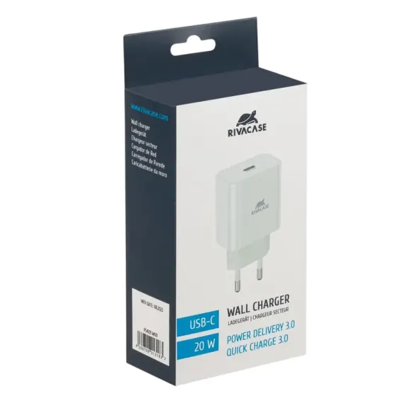 ЗАРЯДНОЕ УСТРОЙСТВО RIVACASE PS4101 W00, 20ВТ, БЕЛЫЙ