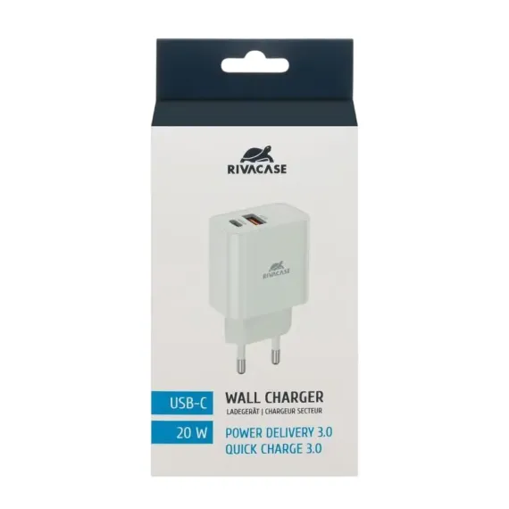 ЗАРЯДНОЕ УСТРОЙСТВО RIVACASE PS4102 W00, 20ВТ, БЕЛЫЙ