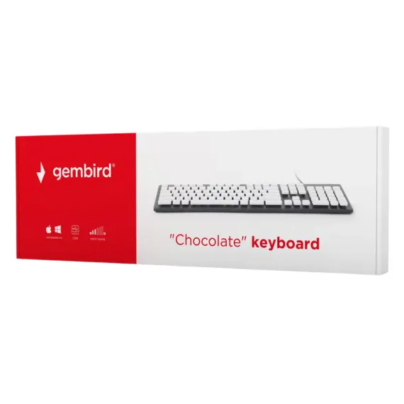 КЛАВИАТУРА GEMBIRD KB-CH-01, ПРОВОДНОЕ, ЧЕРНЫЙ | БЕЛЫЙ