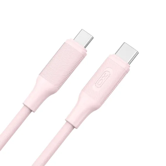 КАБЕЛЬ ДЛЯ ЗАРЯДКИ И СИНХРОНИЗАЦИИ XO NB-Q265B, USB TYPE-C/USB TYPE-C, 1М, РОЗОВЫЙ