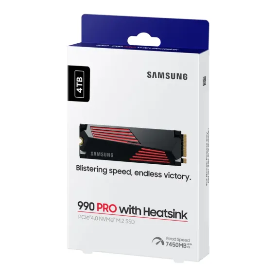 НАКОПИТЕЛЬ SSD SAMSUNG 990 PRO С РАДИАТОРОМ, 4000ГБ, MZ-V9P4T0GW