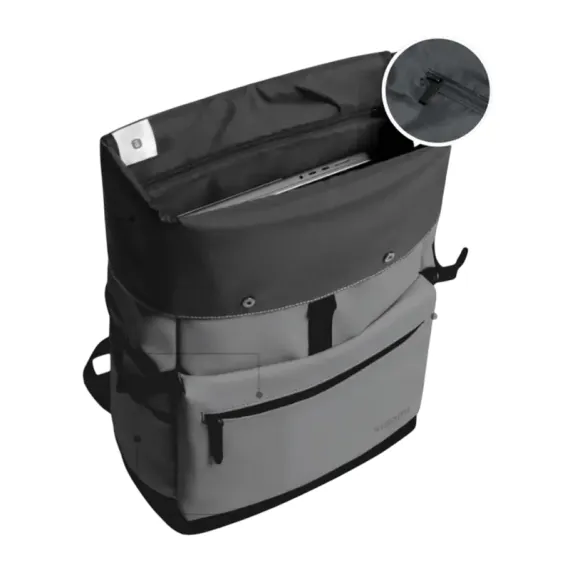 РЮКЗАК XIAOMI ROLL TOP CASUAL, 15.6", ТКАНЬ, ПОЛИУРЕТАН, ПОЛИЭСТЕР, СЕРЫЙ