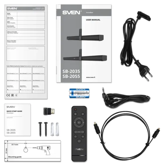 САУНДБАР SVEN SB-2035, ЧЁРНЫЙ